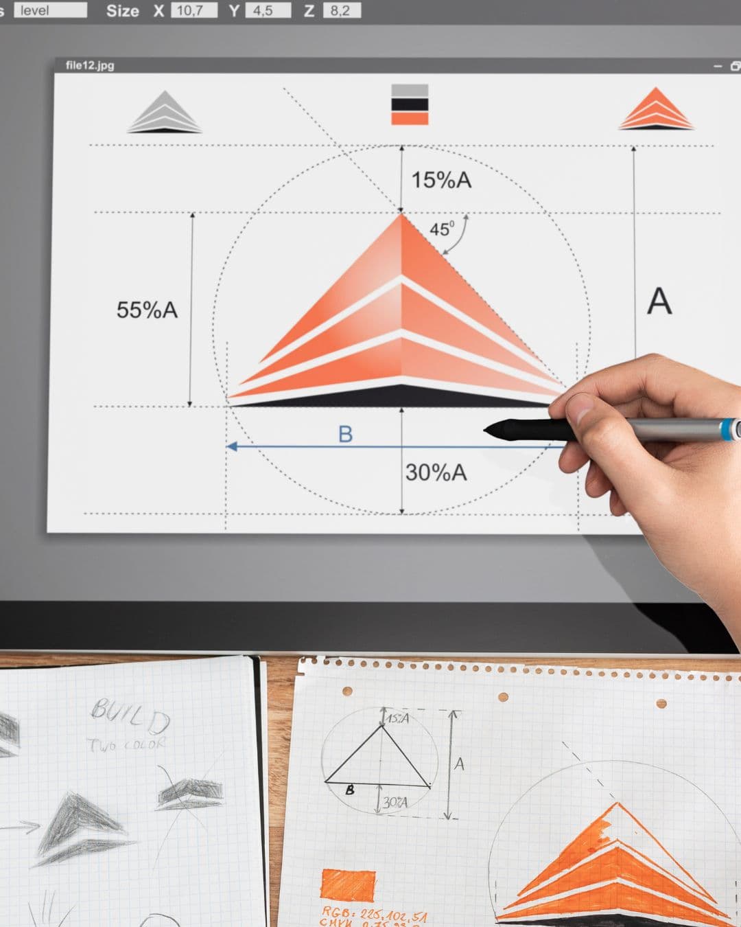 Designer working in Illustrator